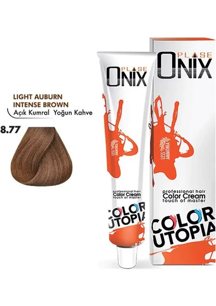Onix Tüp Saç Boyası 60 ml Profesyonel Krem Boya – 8/77 Açık Kumral Yoğun Kahve