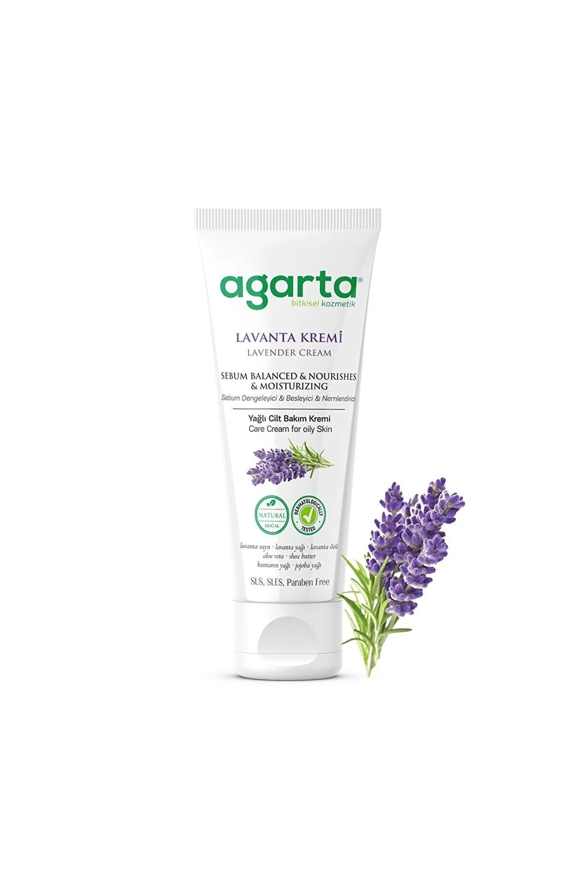 Agarta Gündüz için Doğal Yüz Bakım Kremi 75ml – Lavanta
