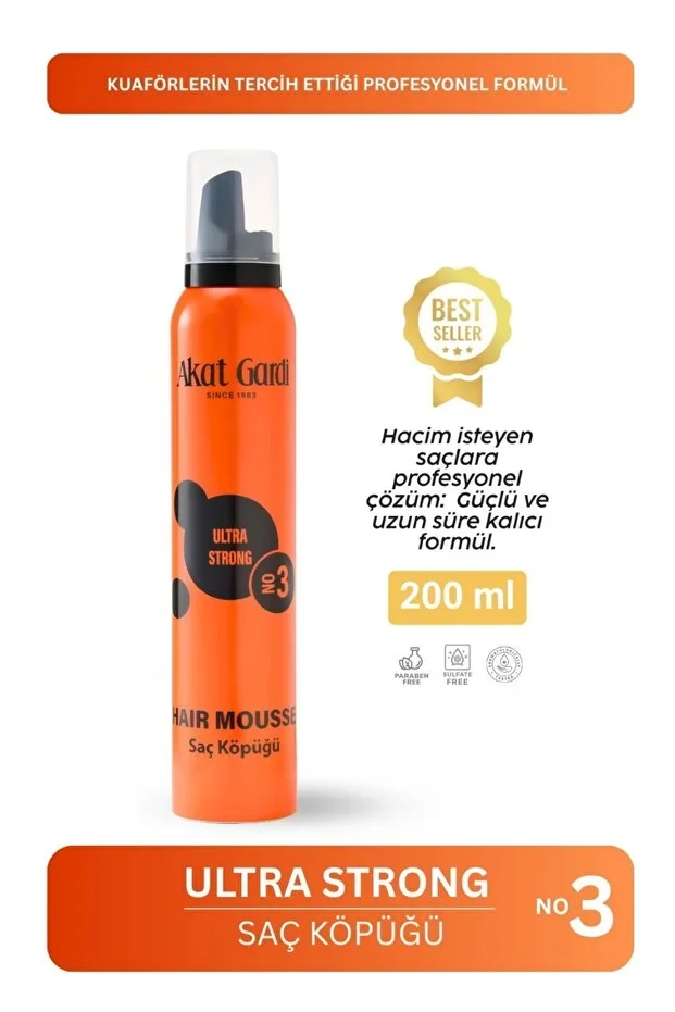 Akat Gardi Saç Köpüğü 200 ml – No.3 Ultra Strong