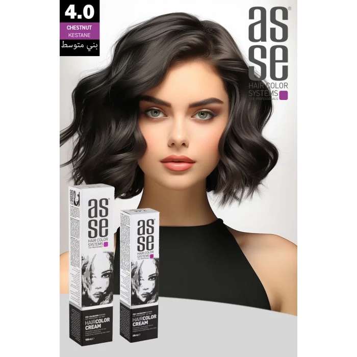 Asse Krem Tüp Boya 60 ml Profesyonel Saç Boyası – 4.0