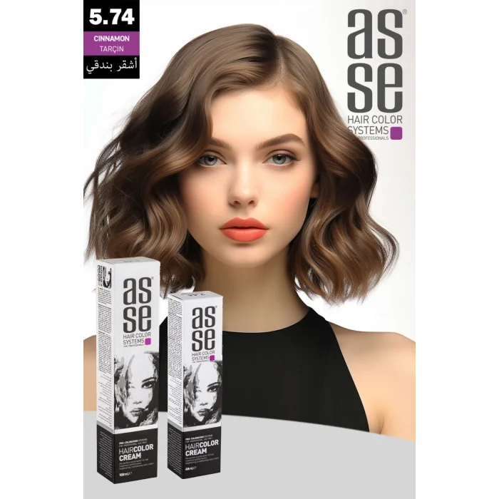 Asse Krem Tüp Boya 60 ml Profesyonel Saç Boyası – 5.74