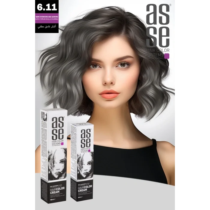 Asse Krem Tüp Boya 60 ml Profesyonel Saç Boyası – 6.11