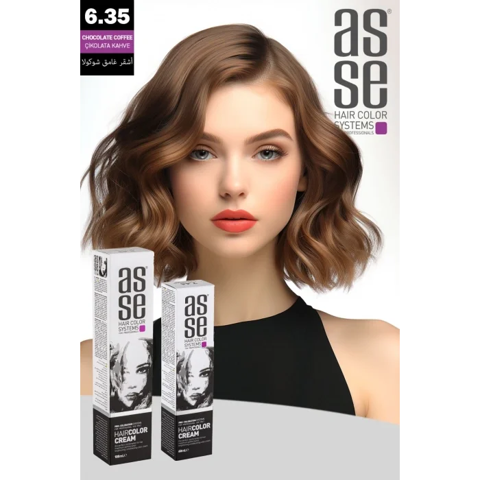 Asse Krem Tüp Boya 60 ml Profesyonel Saç Boyası – 6.35