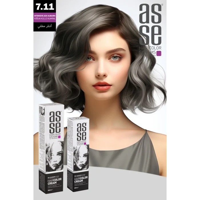 Asse Krem Tüp Boya 60 ml Profesyonel Saç Boyası – 7.11