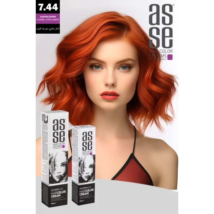 Asse Krem Tüp Boya 60 ml Profesyonel Saç Boyası – 7.44