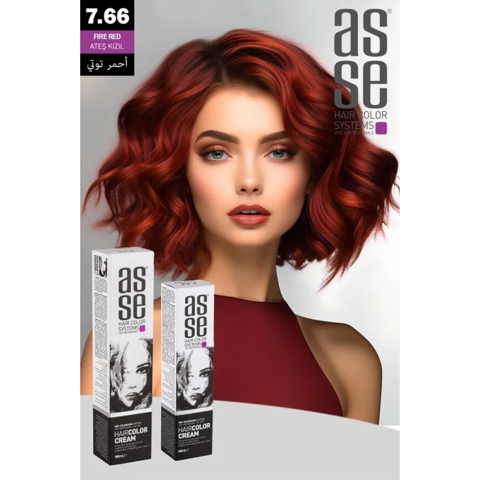 Asse Krem Tüp Boya 60 ml Profesyonel Saç Boyası – 7.66