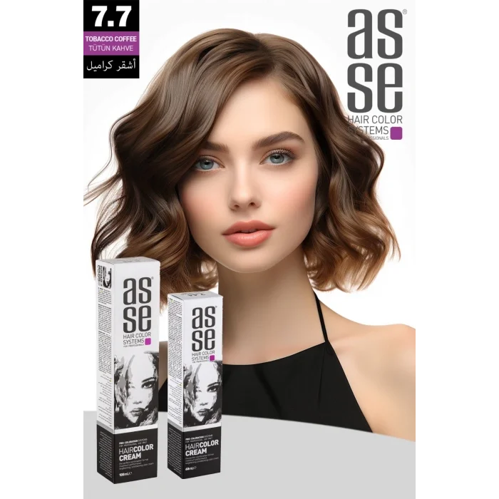 Asse Krem Tüp Boya 60 ml Profesyonel Saç Boyası – 7.7