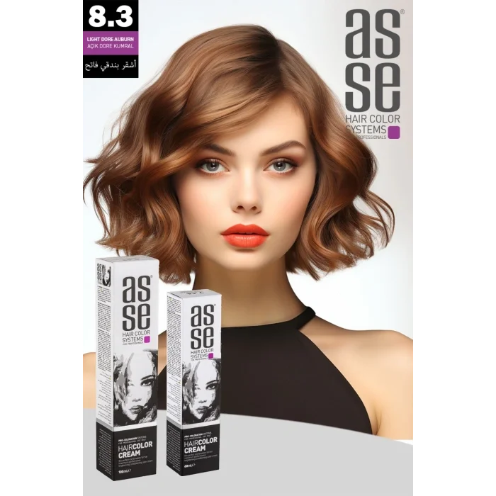 Asse Krem Tüp Boya 60 ml Profesyonel Saç Boyası – 8.3