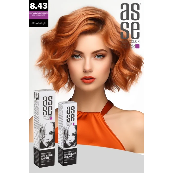 Asse Krem Tüp Boya 60 ml Profesyonel Saç Boyası – 8.43