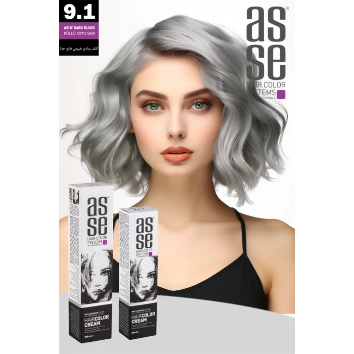 Asse Krem Tüp Boya 60 ml Profesyonel Saç Boyası – 9.1
