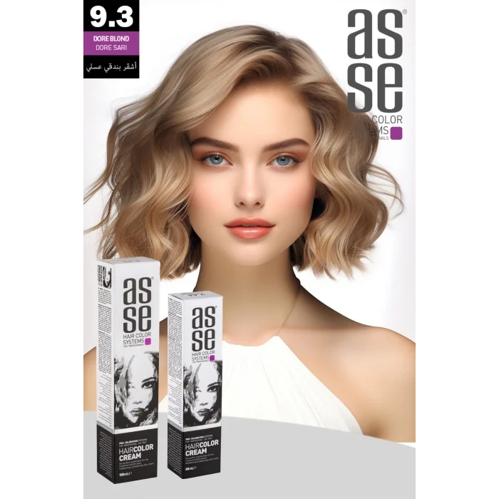 Asse Krem Tüp Boya 60 ml Profesyonel Saç Boyası – 9.3
