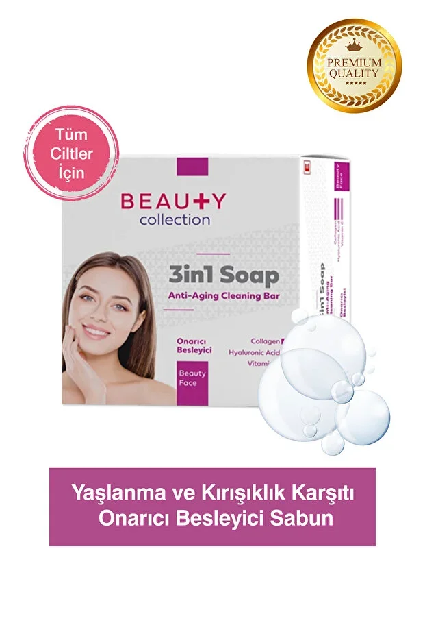 Beauty Collection 90 G Kalıp Sabun – 3'Ü 1 Arada Yaşlanma Karşıtı
