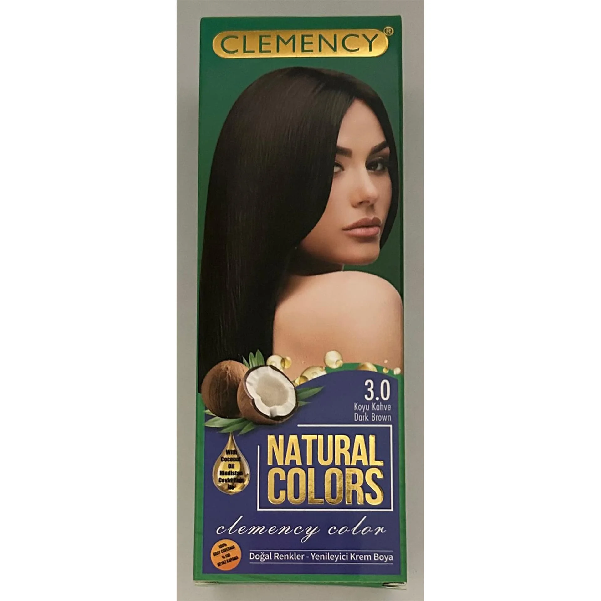 Clemency Natural Colours Saç Boyası Seti – 3.0 Koyu Kahve