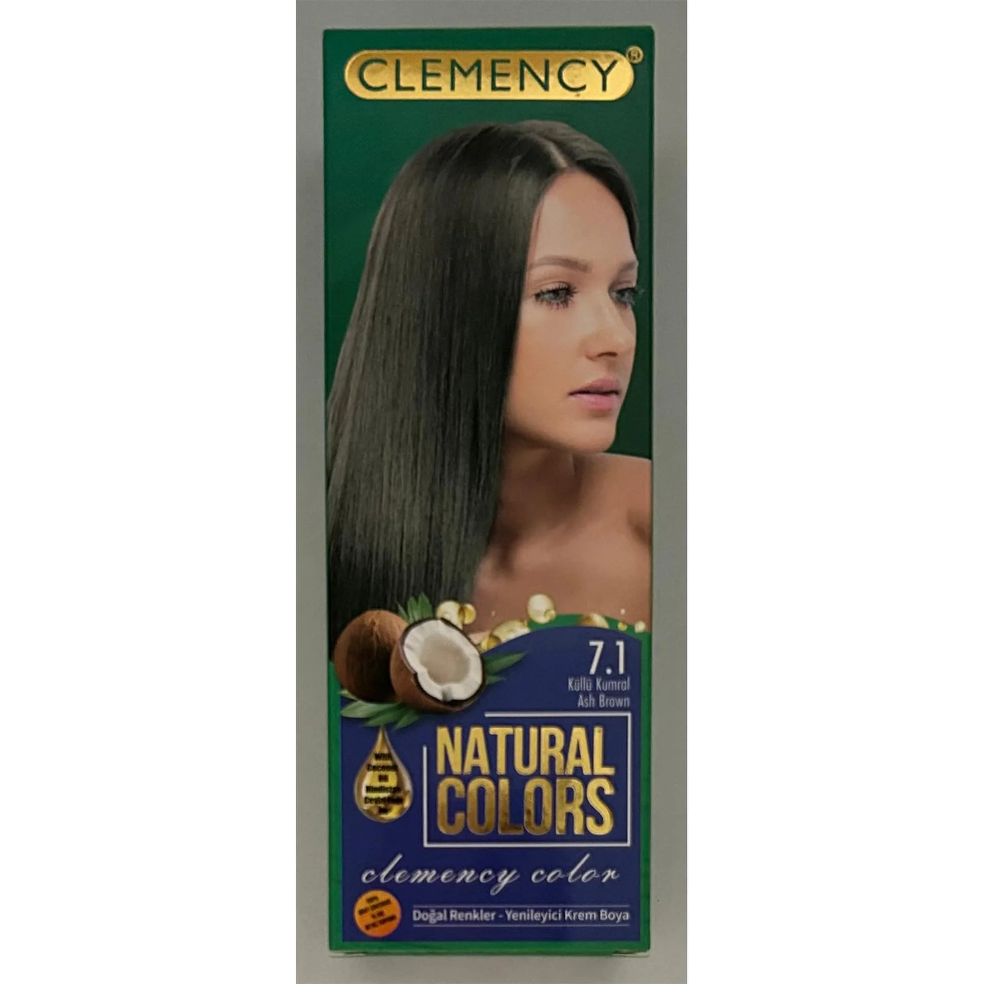 Clemency Natural Colours Saç Boyası Seti – 7.1 Küllü Kumral
