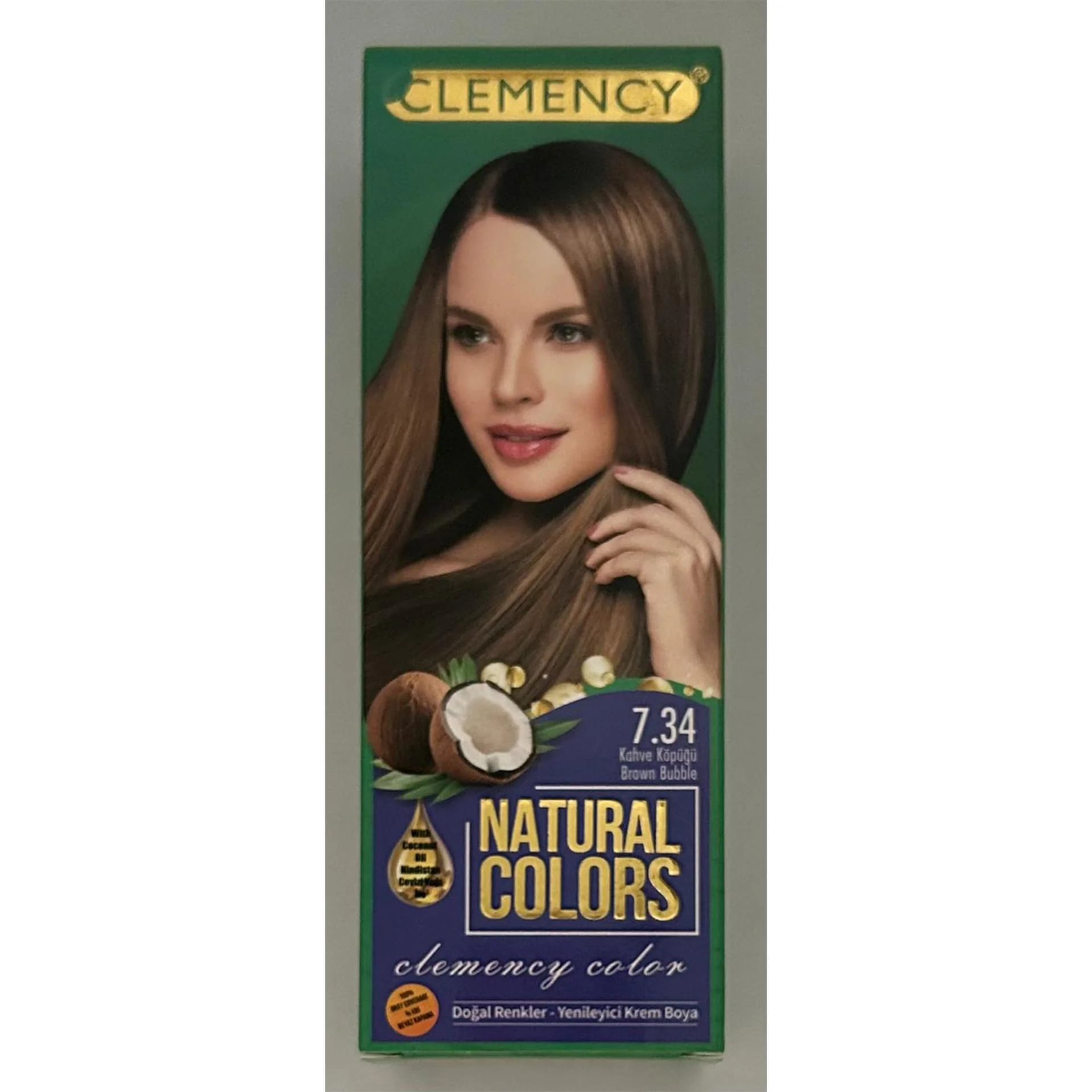 Clemency Natural Colours Saç Boyası Seti – 7.34 Kahve Köpüğü