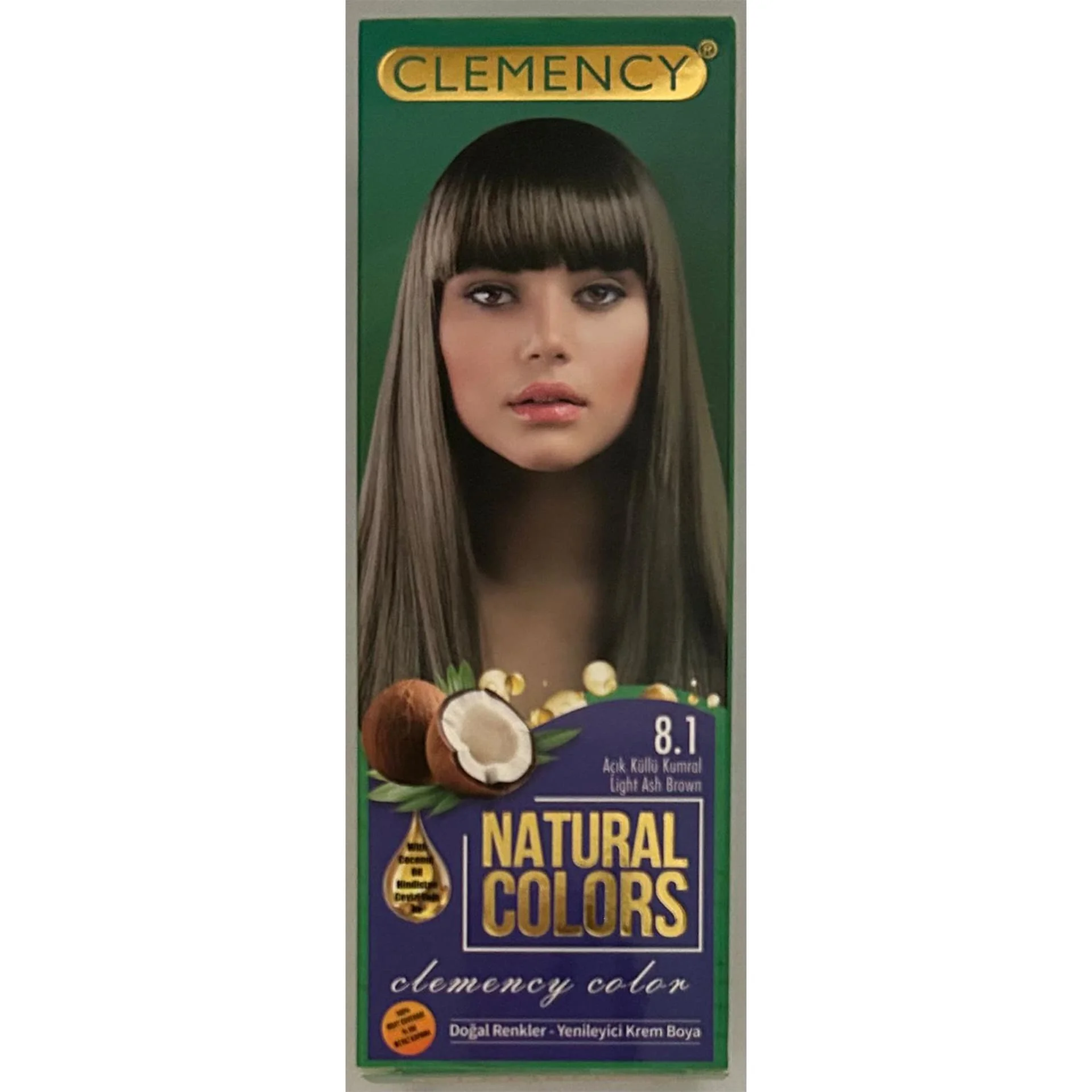 Clemency Natural Colours Saç Boyası Seti – 8.1 Açık Küllü Kumral
