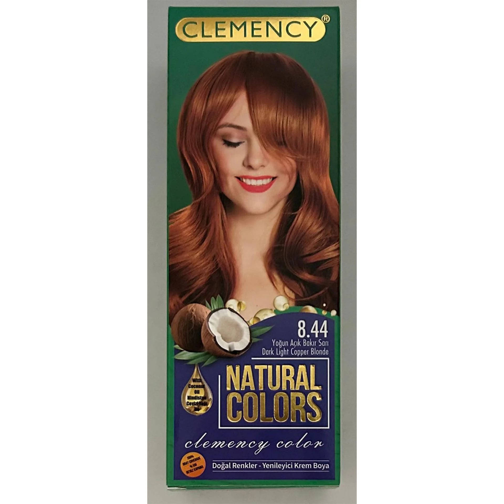 Clemency Natural Colours Saç Boyası Seti – 8.44 Yoğun Açık Bakır Sarı