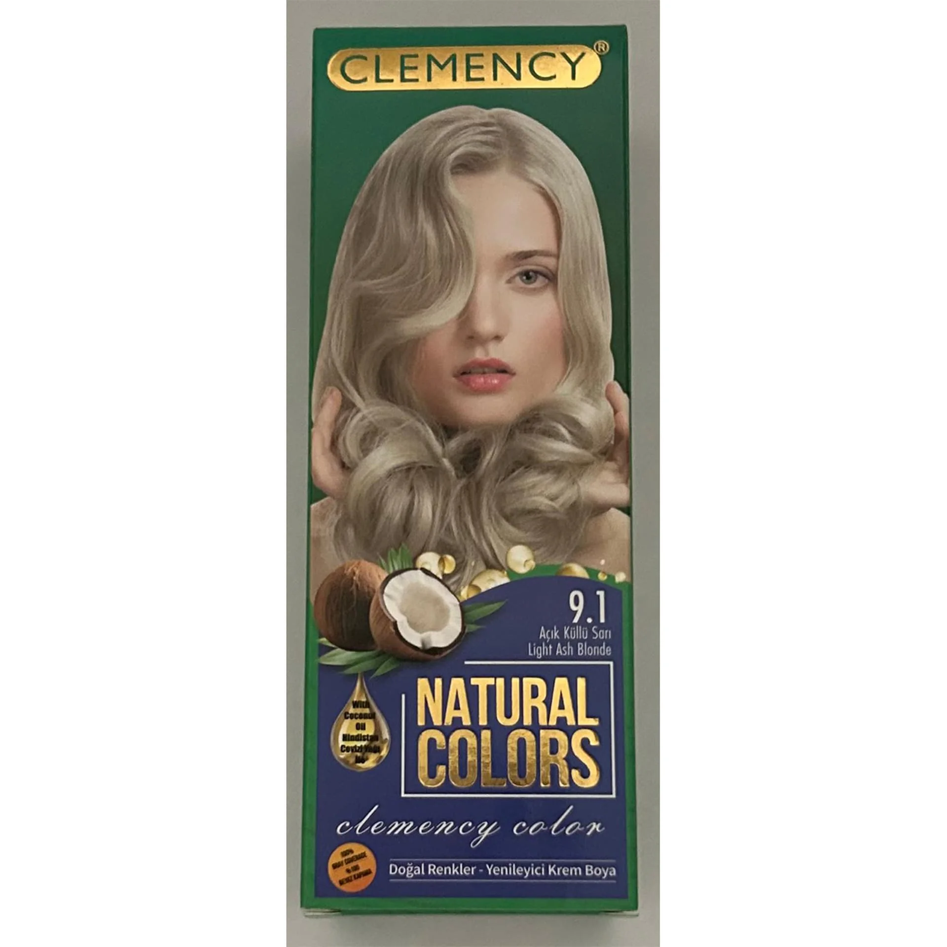 Clemency Natural Colours Saç Boyası Seti – 9.1 Açık Küllü Sarı
