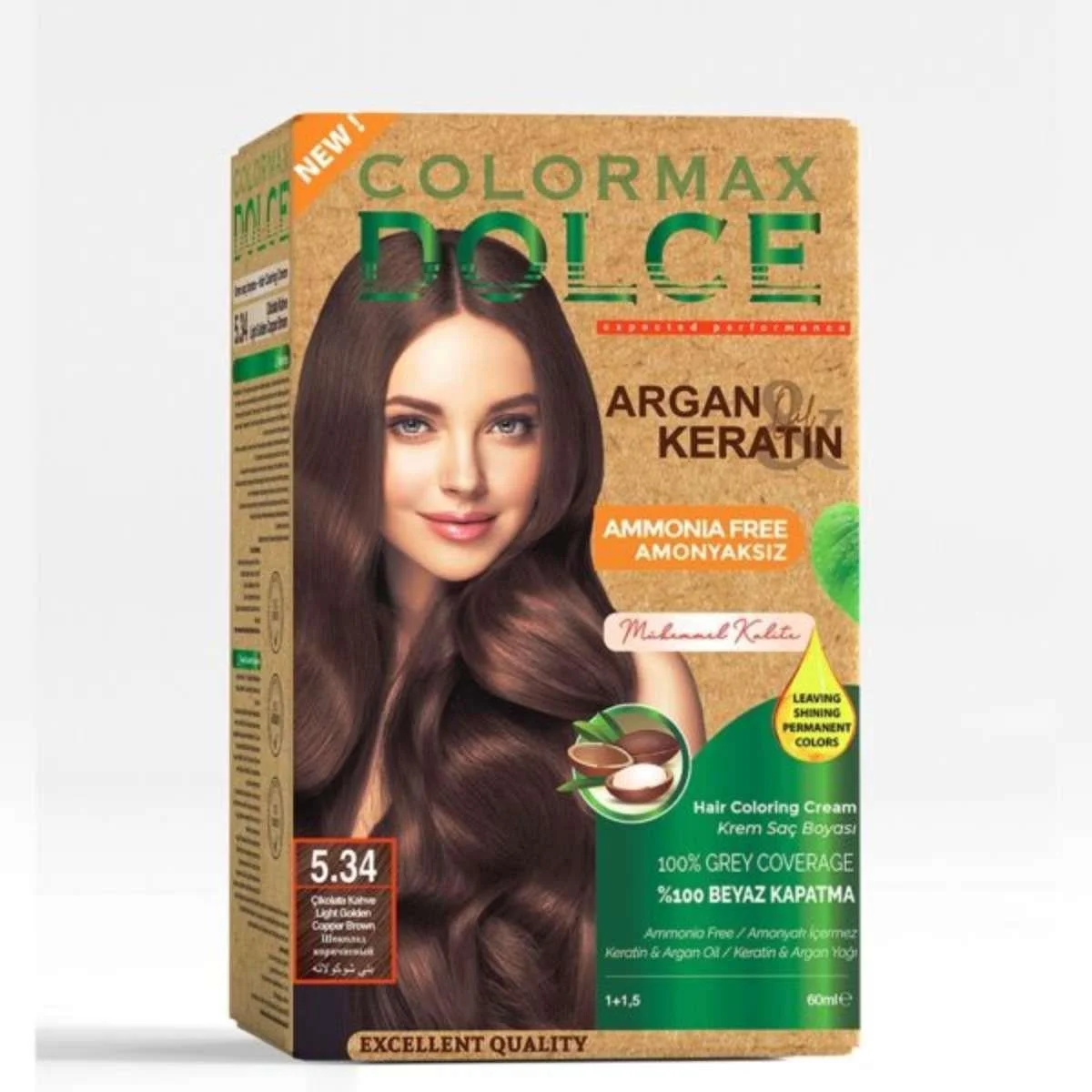 Colormax Dolce Amonyaksız, Doğal Set Boya – 5.34 Çikolata Kahve