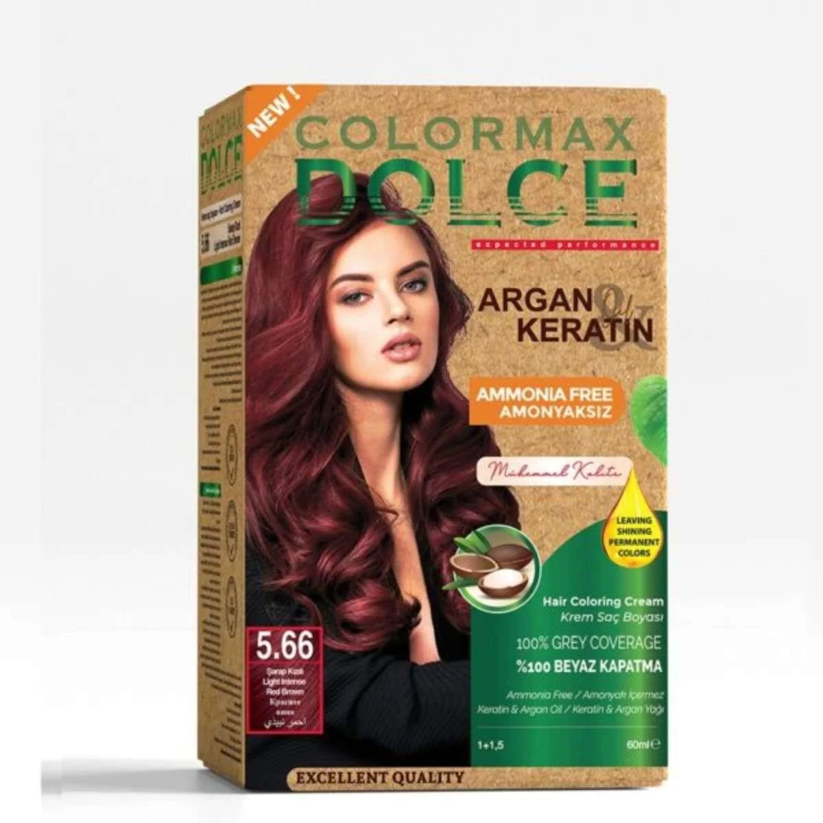 Colormax Dolce Amonyaksız, Doğal Set Boya – 5.66 Şarap Kızılı
