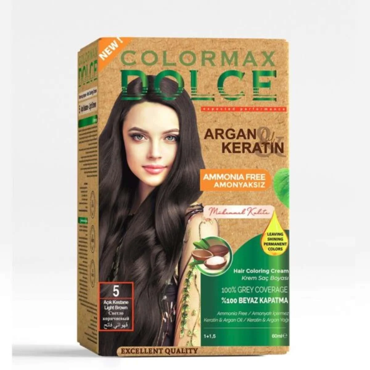 Colormax Dolce Amonyaksız, Doğal Set Boya – 5 Açık Kestane
