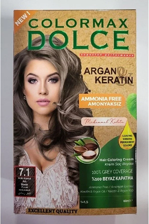Colormax Dolce Amonyaksız, Doğal Set Boya – 7.1 Küllü Kumral