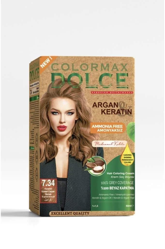 Colormax Dolce Amonyaksız, Doğal Set Boya – 7.34 Açık Karamel