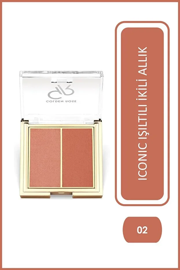 Golden Rose İconic Blush Duo İkili Allık – 02 Peachy Coral