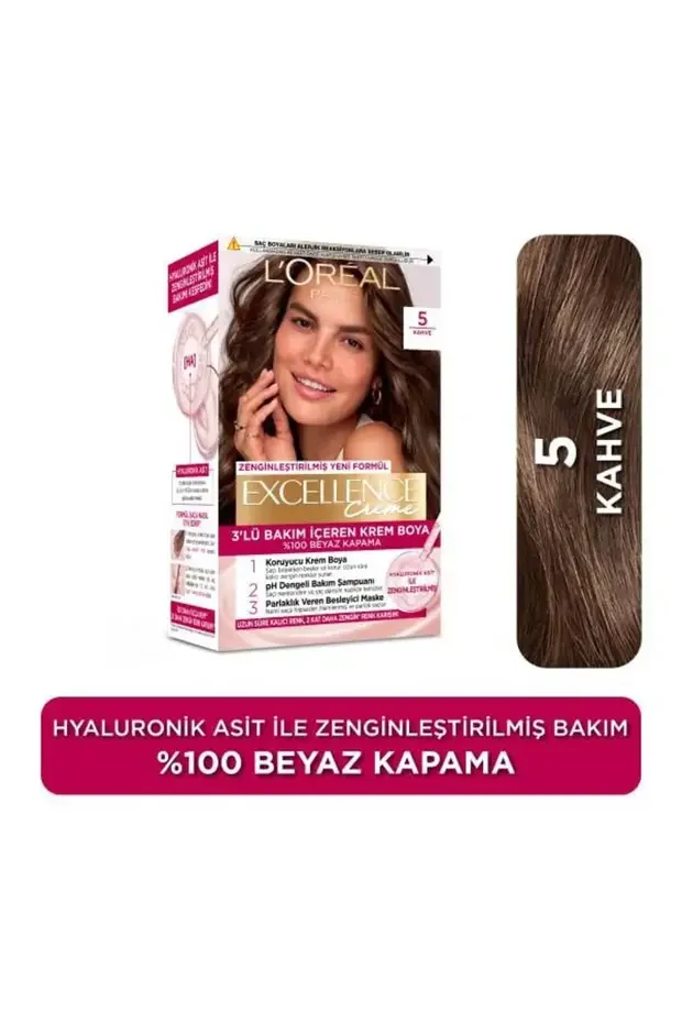 L'Oreal Paris L'Oreal Excellence Cool Creme Saç Boyası – 5 Kahve Saç