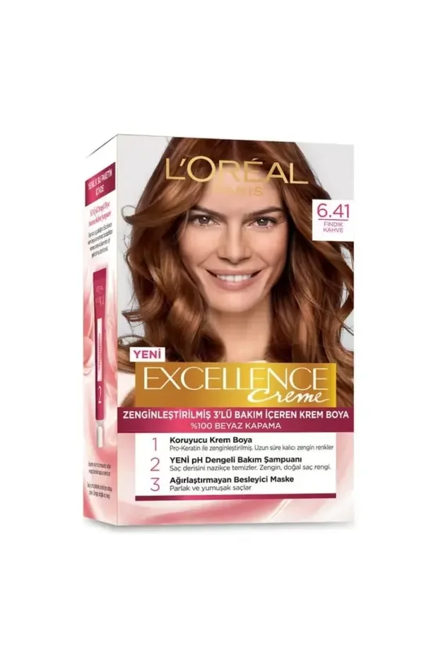 L'Oreal Paris L'Oreal Excellence Cool Creme Saç Boyası – 6.41 Fındık Kahvesi