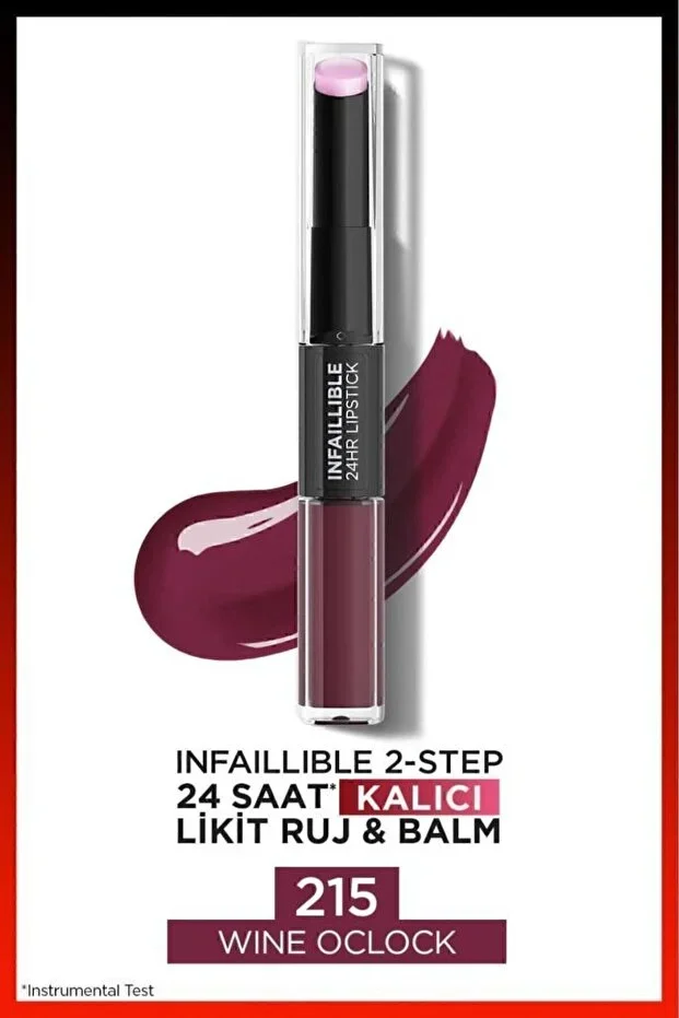 L'Oreal Paris L'Oreal İnfaillible 2 Step Kalıcı Likit Ruj – 215 Wine Oclock