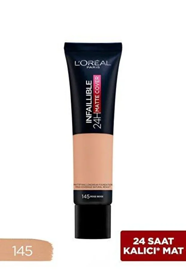 L'Oreal Paris L'Oreal İnfaillible Matte Cover Fondöten – 145 Rose Beige