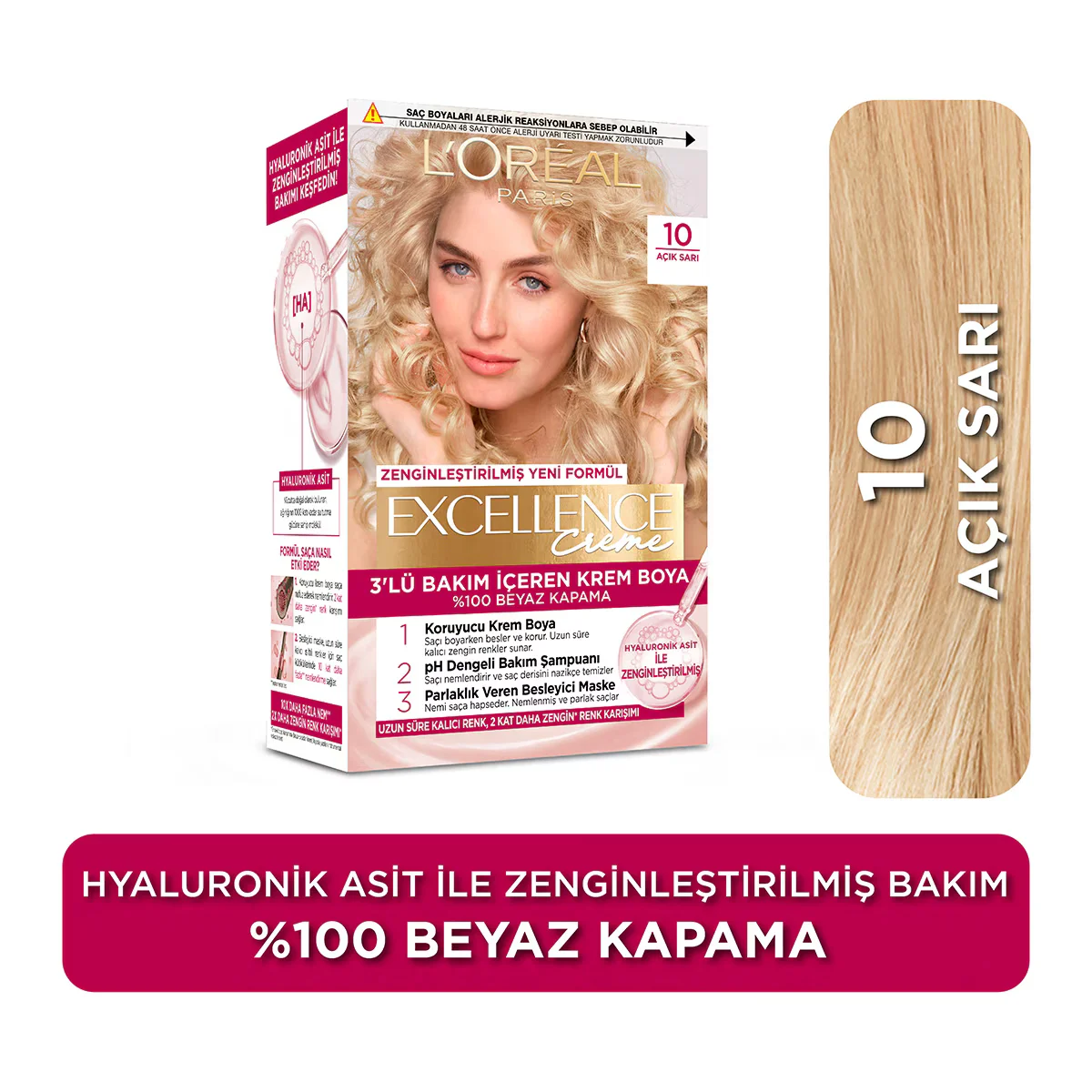 L'Oreal Paris Excellence Saç Boyası – Açık Sarı 10