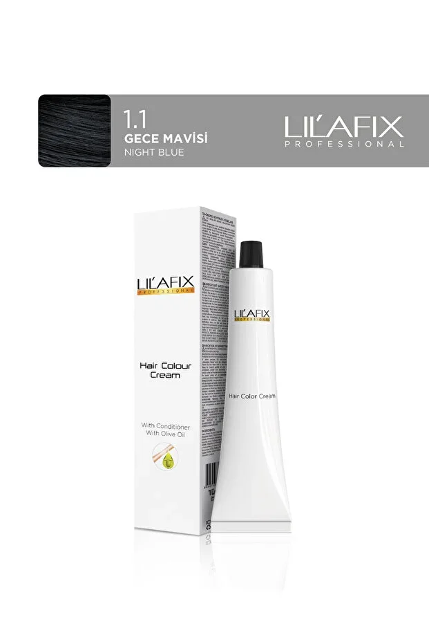 Lilafix Krem Profesyonel Tüp Saç Boyası 60ml – 1.1 Mavi Siyah
