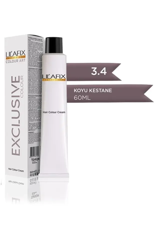 Lilafix Krem Profesyonel Tüp Saç Boyası 60ml – 3.4 Exclusive Koyu Kestane
