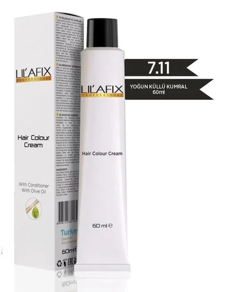 Lilafix Krem Profesyonel Tüp Saç Boyası 60ml – 7.11 Yoğun Küllü Kumral