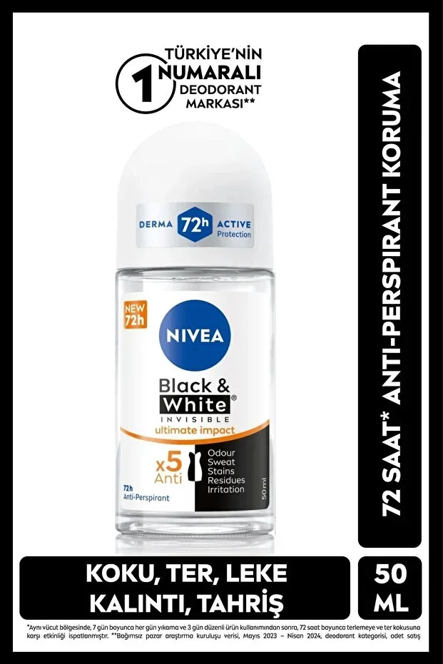 Nivea Kadın Roll-On Deodorant Ferah Koruma 50ml – Invısıble Black White