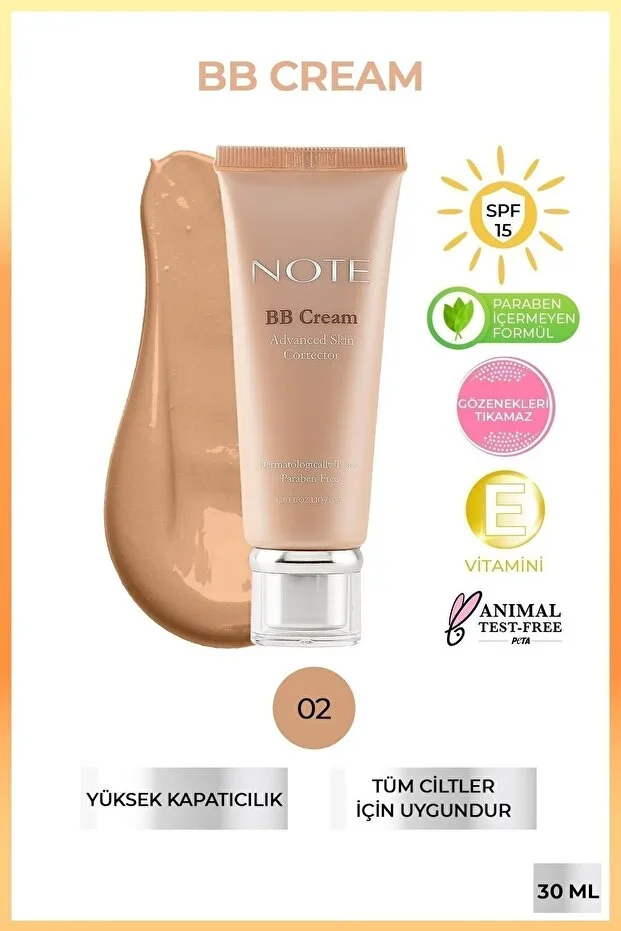 Note Bb Cream Spf 15 Nemlendirici Bb Krem – 02 Orta Koyu