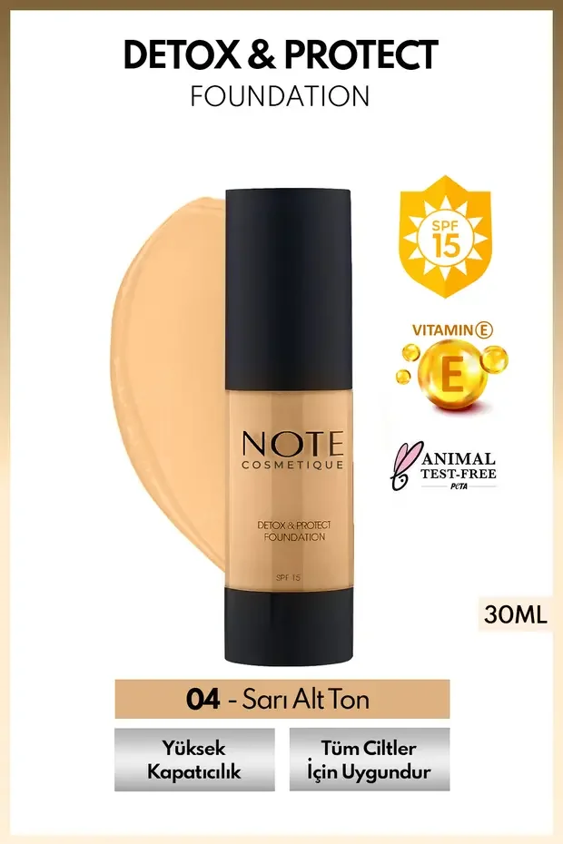 Note Detox Protect Canlandırıcı Fondöten – 04 Sand