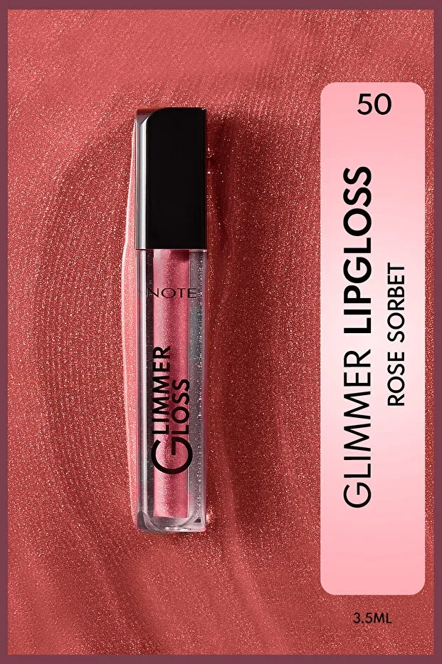 Note Glimmer Gloss Rose Sorbet Lip Gloss – 50 Rose Sorbet