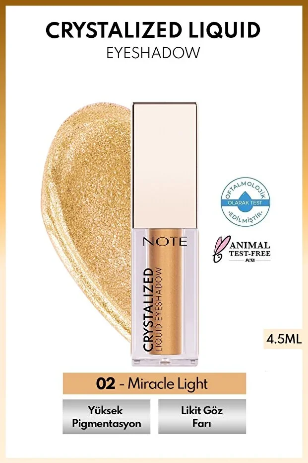 Note Kristal Işıltılı Likit Göz Farı – 02 Miracle Light Note Kristal Işıltılı Likit Göz Farı – 02 Miracle Light
