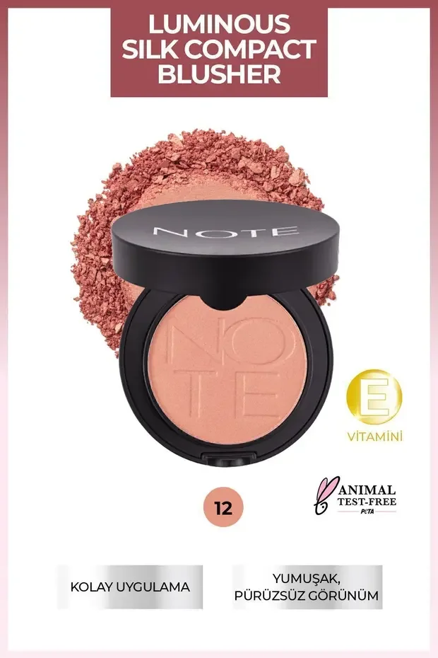 Note Luminous Silk Blusher Compact Toz Allık – 12 Rosy Glow