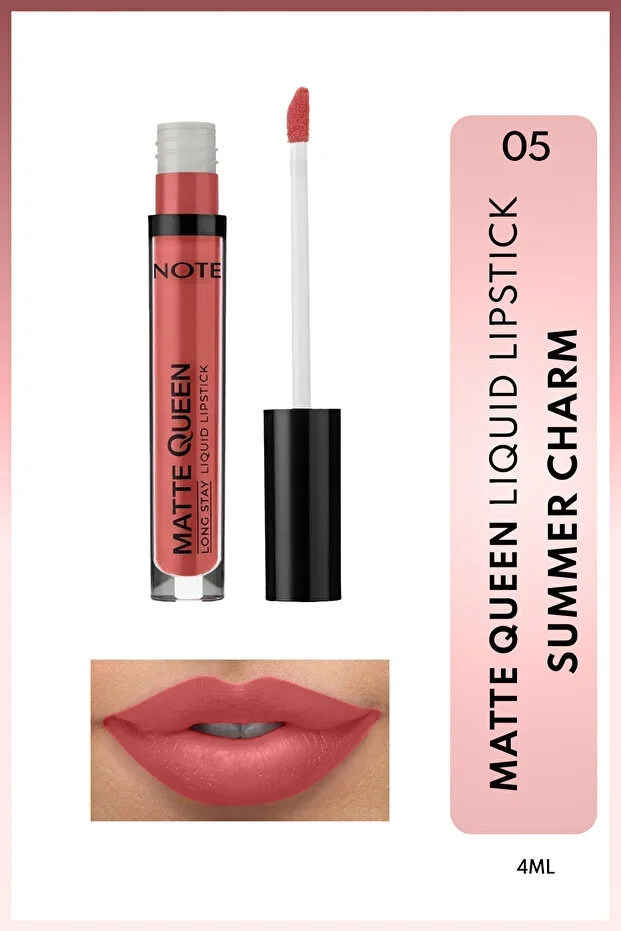 Note Matte Queen Mat Ruj Yoğun Renkli Lipstick – 05 Summer Charm - Pembe