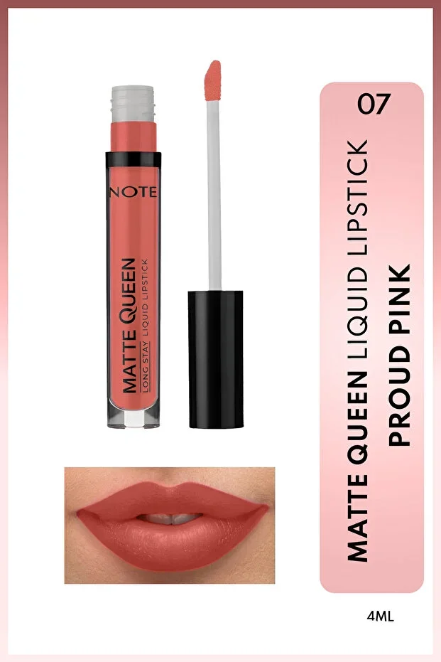 Note Matte Queen Mat Ruj Yoğun Renkli Lipstick – 07 Proud Pink - Pembe