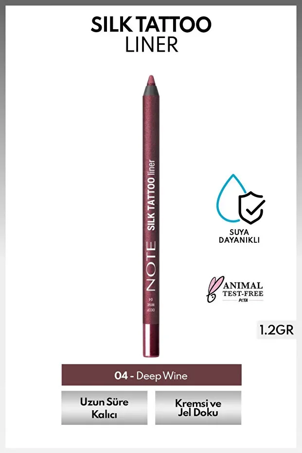 Note Silk Tattoo Liner Espresso Jel Göz Kalemi – 04 Deep Wine - Bordo (Mat)