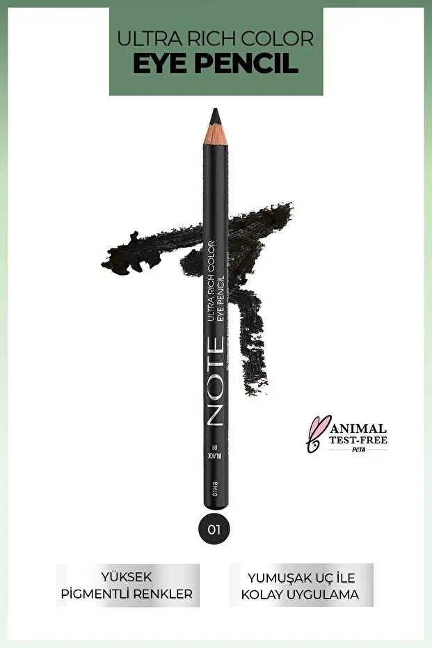 Note Ultra Rich Color Eye Pencil – 01 Black - Siyah