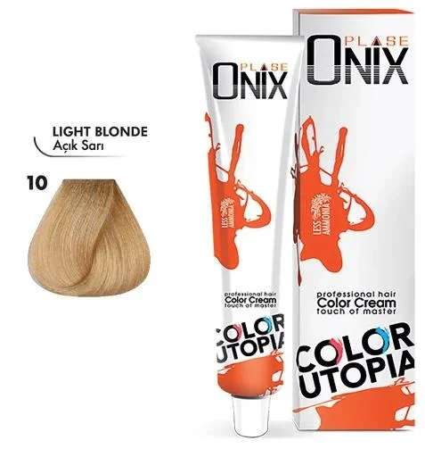 Onix Tüp Saç Boyası 60 ml Profesyonel Krem Boya – 10 Açık Sari