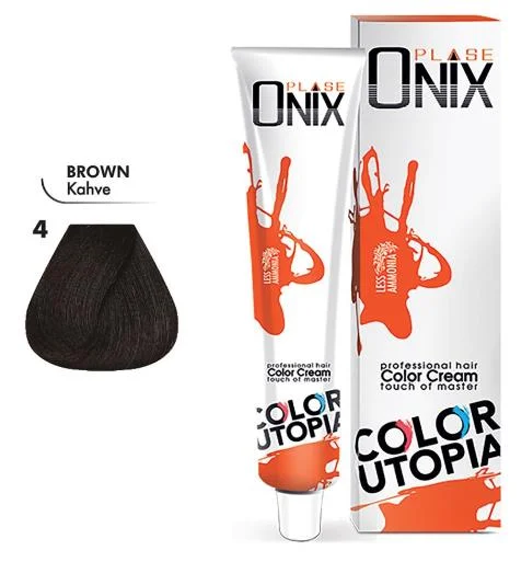 Onix Tüp Saç Boyası 60 ml Profesyonel Krem Boya – 4 Kahve