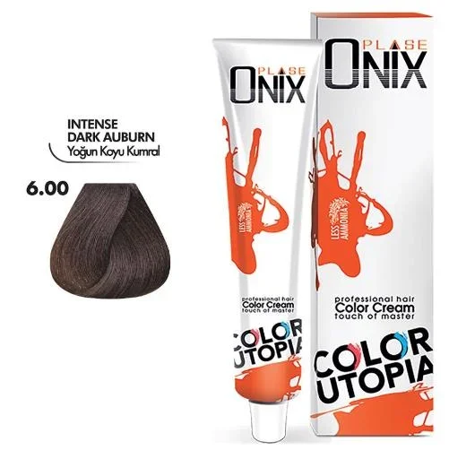 Onix Tüp Saç Boyası 60 ml Profesyonel Krem Boya – 6/00 Yoğun Koyu Kumral