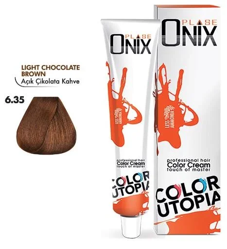 Onix Tüp Saç Boyası 60 ml Profesyonel Krem Boya – 6/35 Açık Çikolata Kahve
